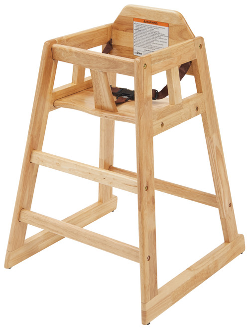 Winco Natural Wood High Chair, Assembled