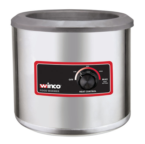 Winco 7 Qt, Round Food Warmer, Wet Well Use Only, Low-Med-High, 55