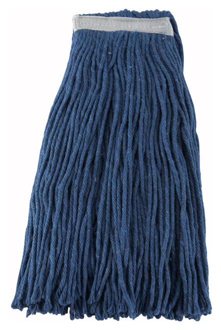 Winco Cotton-Poly Blend Cut-End Wet Mop Head, 24oz, Blue