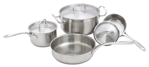 Winco 7-piece Cookware Set, S/S, Induction-ready