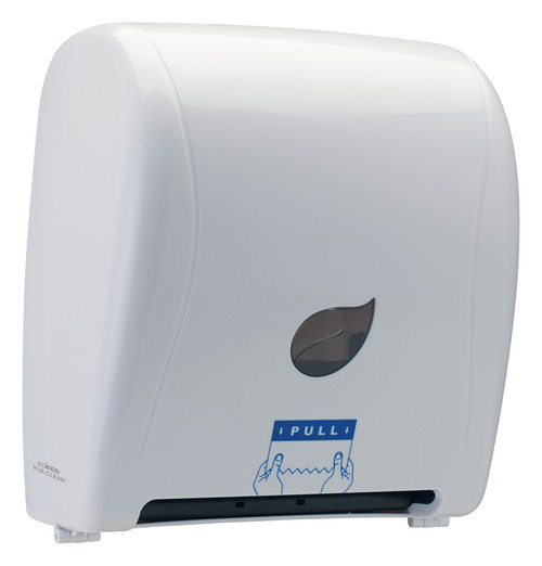 Winco Pur-Clean, Auto Cut Roll Towel Dispenser, White