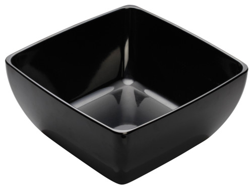 Winco LINZA 10" Melamine Square Bowl, Black, 6pcs/case