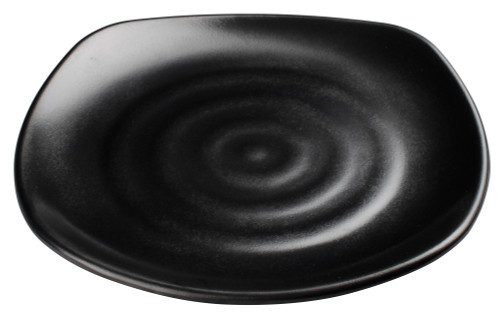 Winco RIKA 10-3/4" Melamine Square Plate, Black, 24pcs/case