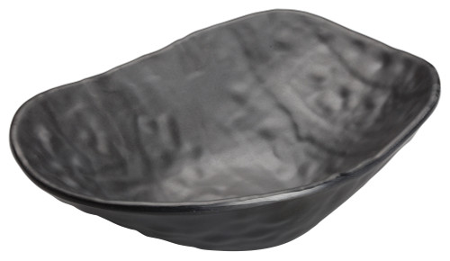 Winco KAORI 9" x 6-5/8" Melamine Oval Bowl, Black, 24pcs/case