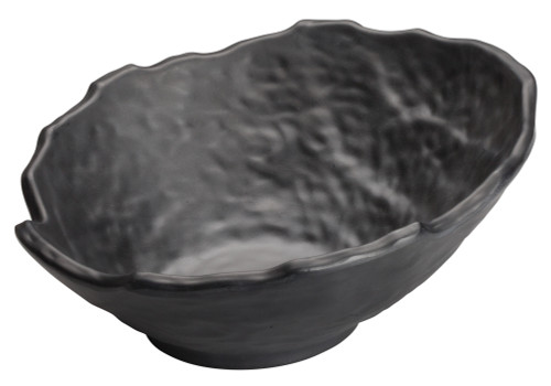 Winco KAORI 9"Dia Melamine Angled Bowl, Black, 12pcs/case