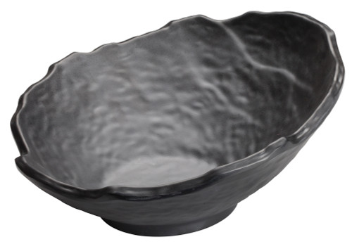 Winco KAORI 11"Dia Melamine Angled Bowl, Black, 12pcs/case