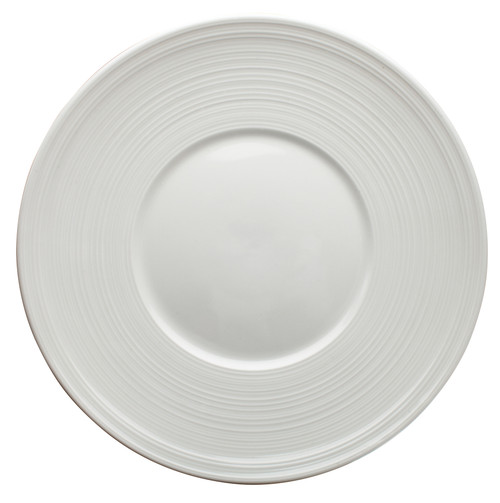 Winco ZENDO 9"Dia. Porcelain Round Plate, Bright White, 24 pcs/cas