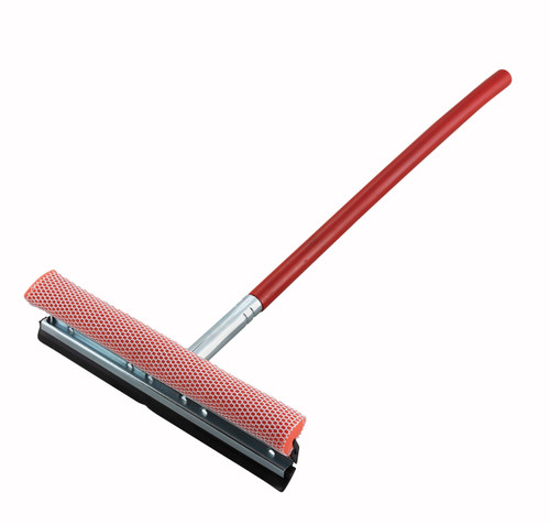 Winco 12"W Window Squeegee w/Sponge, 23"L Handle