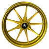 10 Inch mini bike wheel 2.25 inches wide. 12mm bearings Yellow/Gold 