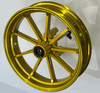 10 Inch mini bike wheel 2.25 inches wide. 12mm bearings Yellow/Gold 