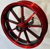 10 Inch mini bike wheel 2.25 inches wide. 12mm bearings red 9 spoke. 