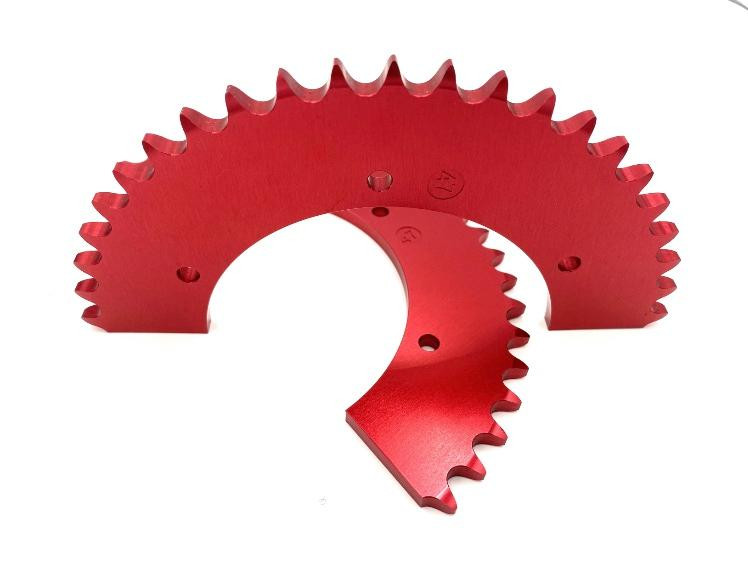 Split Sprockets for 40 Chain Red - Shetley Kart Supply