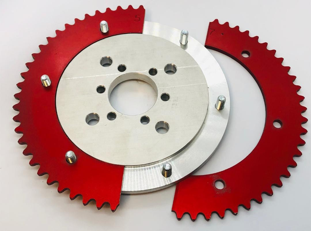 Split Sprockets for 40 Chain Red - Shetley Kart Supply