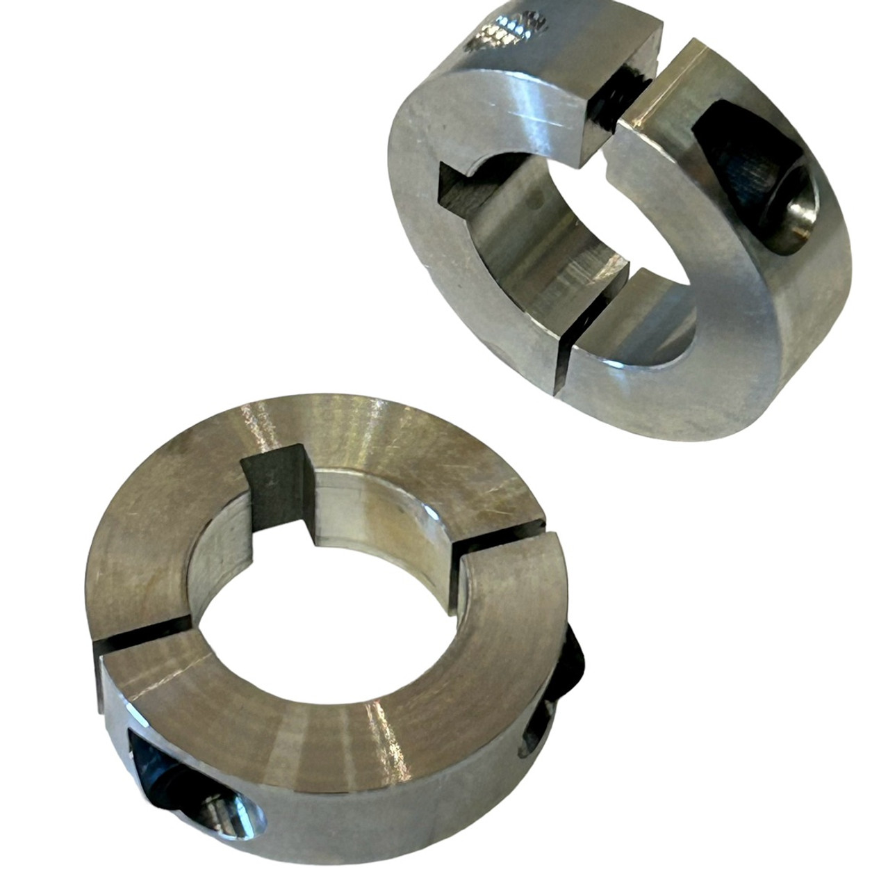 1 Inch Bore Lock Collar. Split , Keyed, Aluminum (2 Pack)