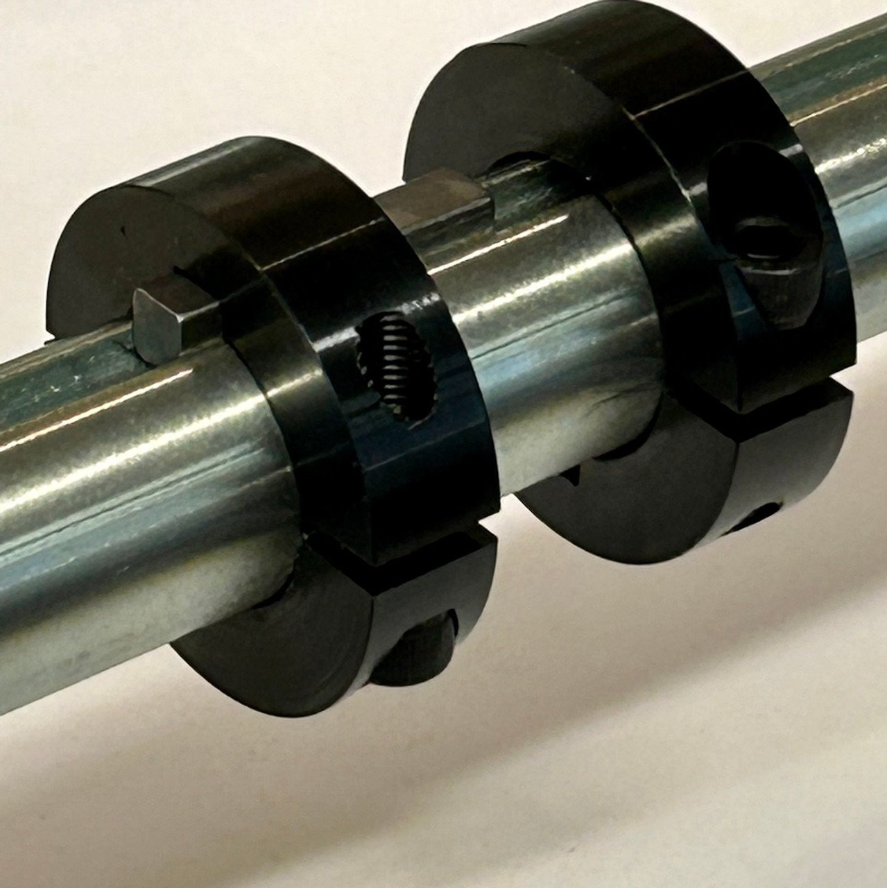 Split Lock Collar 1 inch bore,Keyed,Steel (2 Pack)