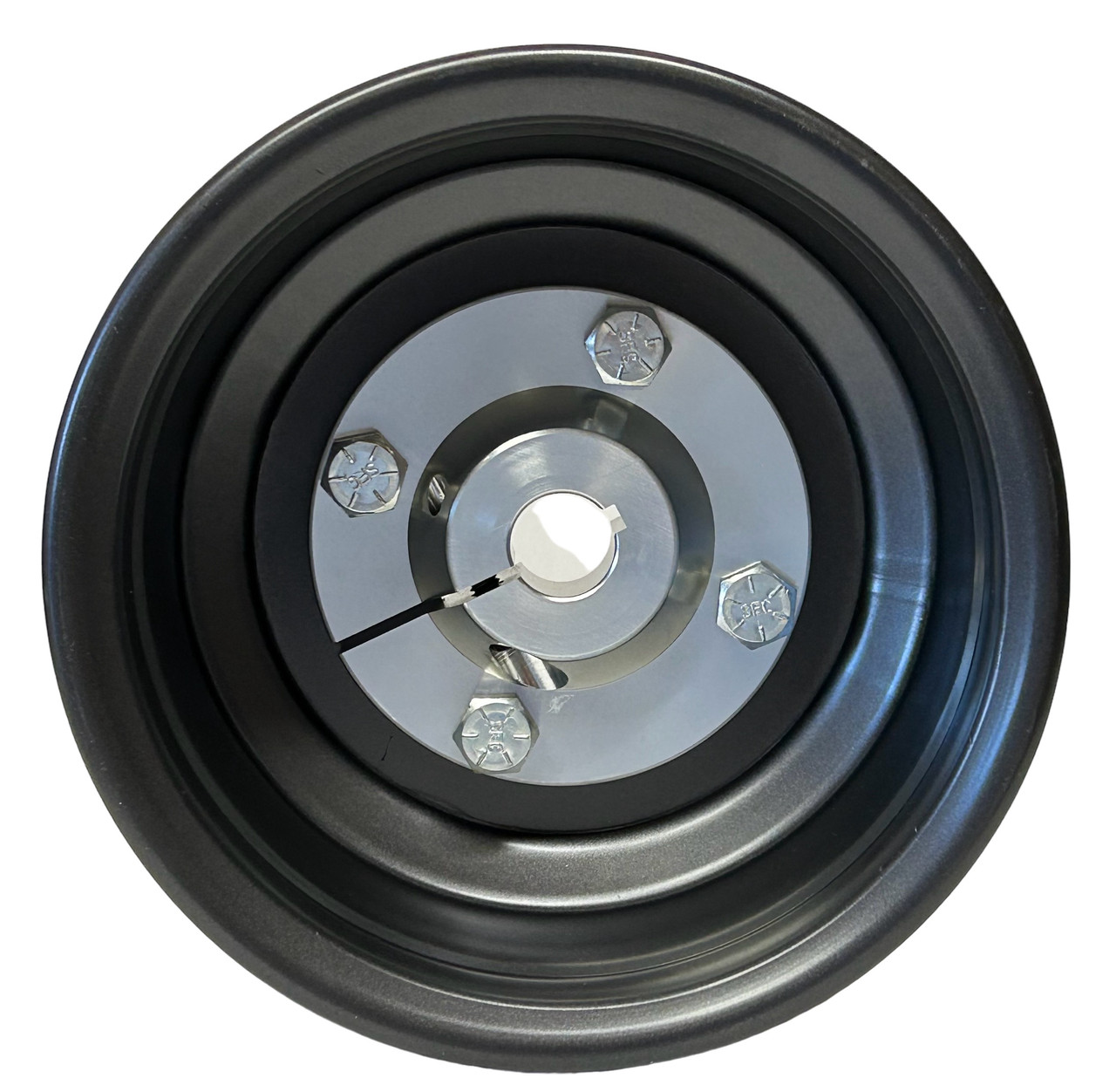 8 x 8 Aluminum Wheel and 1 inch hub for 1 inch Axles.  