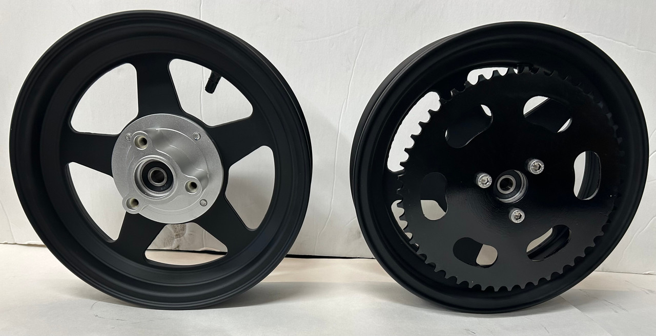 10 Inch  Aluminum Wheel set both wheels are 2.5 inches wide.  