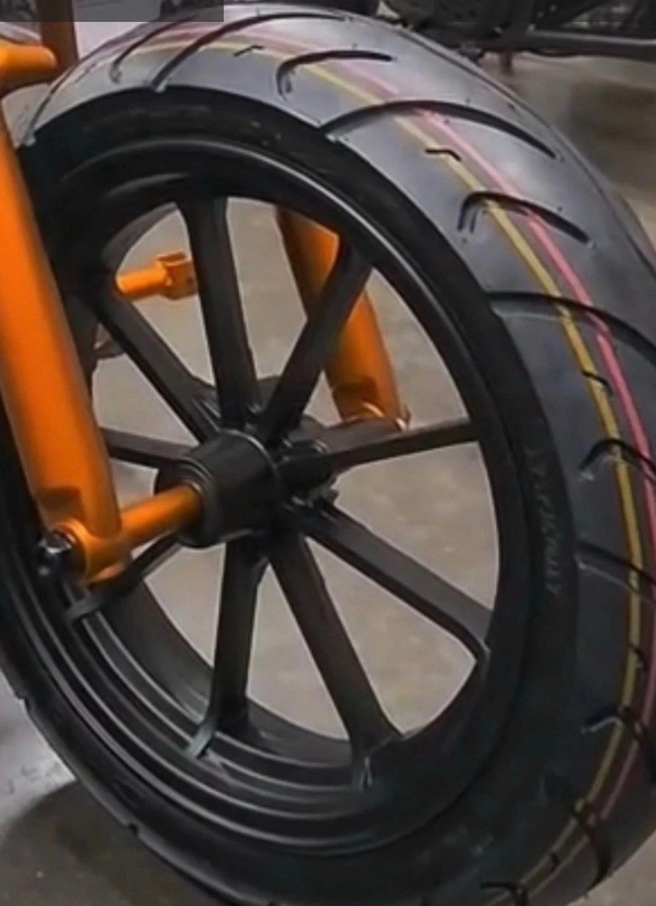 15mm 12 inch 2.75 wide Front aluminum wheel. 15mm Bearings Black