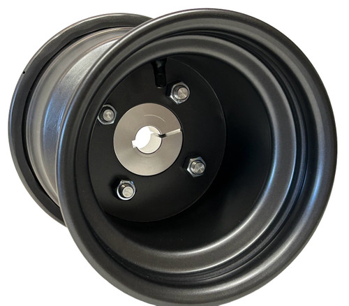 8 x 8 Aluminum Wheel and 1 inch hub for 1 inch Axles.  