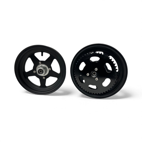 10 Inch  Aluminum Wheel set both wheels are 2.5 inches wide.  