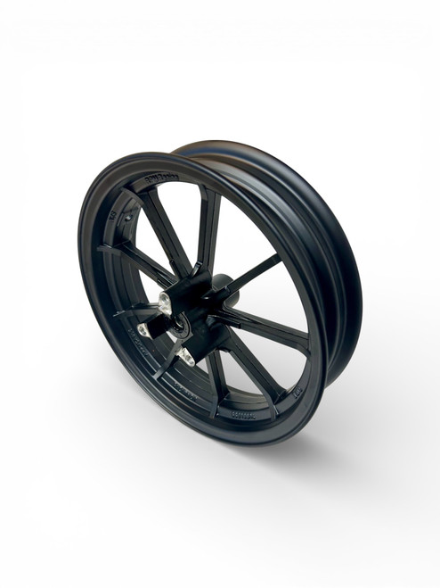 15mm 12 inch 2.75 wide Front aluminum wheel. 15mm Bearings Black