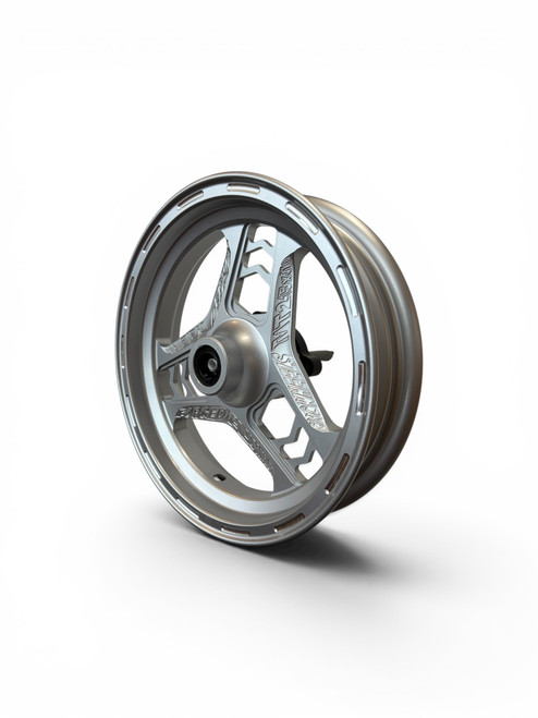 Mini Bike Premium Wheel, 10 inch Diameter by 2.25 inches wide. 12mm Bearings, SILVER