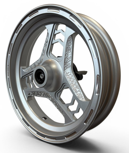 Mini Bike Premium Wheel, 10 inch Diameter by 2.25 inches wide. 12mm Bearings, SILVER