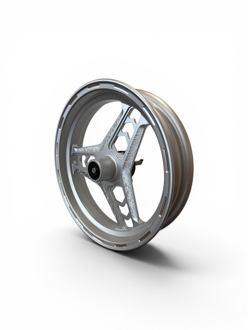 Mini Bike Premium Wheel, 12 inch Diameter by 2.5 inches wide. 12mm Bearings, SILVER