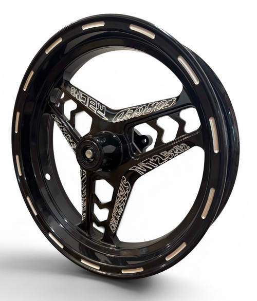  Mini Bike Premium Wheel, 12 inch Diameter by 2.5 inches wide. 12mm Bearings, BLACK