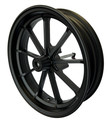 12 inch 2.75 wide Front aluminum wheel. 12 mm bearings Black