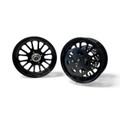 12 inch wheel set. 3.5 inch wide Rear. 2.75 inch wide front. 50 tooth 420 sprocket and 8.5 inch diameter rotor included. 15mm or 12mm Hubs available.
