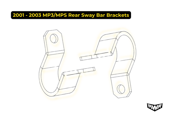 2001 - 2003 MPS/MP3 Rear Sway Bar Brackets 