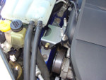 Typical installation of AWR-4301 mount in MAZDA 3. Replaces sloppy Factory passenger side engine/ motor mount. Installation takes only minutes to install and looks beautiful in position. Install and enjoy a more positive throttle and shifter response.
