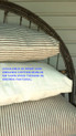 Pillows available in all standard sizes in muslin and ticking.