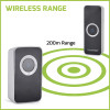 Lloytron B7032BK Melody MIP3 Lithium Rechargeable Portable Door Chime Kit - Black
