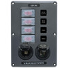 Blue Sea 4 Position Circuit Breaker Switch Panel with 12V Socket & USB Charger