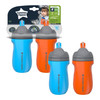 Tommee Tippee Insulated Straw Cup for Toddlers, Spill-Proof, 260ml, 12m+, Pack of 2, Blue and Orange