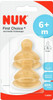 NUK First Choice+ Baby Bottle Teat, 6-18 Months, Latex with Large Feed Hole, Anti-Colic, 2 Count