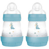 MAM Easy Start Self Sterilising Anti-Colic Baby Bottle 2 Pack (2 x160 ml) MAM Baby Bottles with Slow Flow MAM Teats Size 1, Newborn Essentials, Blue (Designs May Vary)