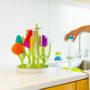 TOMY Boon Sprig Countertop Drying Rack | Stylish Nursery Product to Hold up to 8 Bottles and Sippy Cup Parts| BPA Free, Green