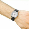 Timex Mens T20501 Easy Reader Watch Analogue Display Black Leather Strap White