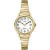 Timex Women's T2H351 Quartz Watch White Dial Analogue Display Gold Plate Expande