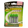 Lloytron B014 Ni-MH AAA Rechargeable Batteries Accu Power 550mAh 4 Pack