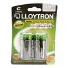 Lloytron B016 Longer Life Rechargeable C Ni-MH Batteries 3000mAh - 2 Pack Card