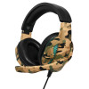 Vybe Camo Design Wired Gaming Headset with LED Light Adjustable Mic Desert Brown