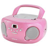 Groov-e Original Boombox Portable CD Player with AM/FM Radio LED Display - Pink