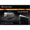 Russell Hobbs 18790 Futura 4-Slice Toaster, 1500 W, Stainless Steel Silver, Four Slice