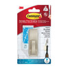 3M Command Bathroom Medium Modern Satin Nickel Metal Hook│Damage-Free│Easy Apply