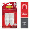 3M Command 2 Medium General Purpose Wire Hanging Hooks, Holds Up to 1.3Kg│17068