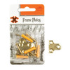 X Brass Frame Plates with Screws Blister for Picture Frame Hanger Bracket 4 Pack